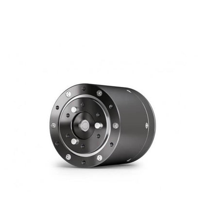 CubeMars AK45-36 KV80 actuator motor module angled view showing cylindrical housing and front face