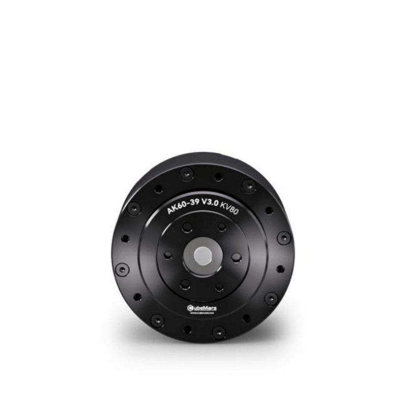 CubeMars AK60-39 V3.0 KV80 integrated BLDC gear motor module, front face with mounting holes