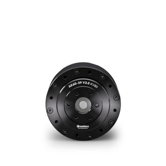 CubeMars AK60-39 V3.0 KV80 integrated BLDC gear motor module, front face with mounting holes