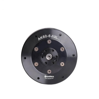 CubeMars AK60-6 V1.1 motor module with 6:1 gearbox, front face with output hub and mounting bolts