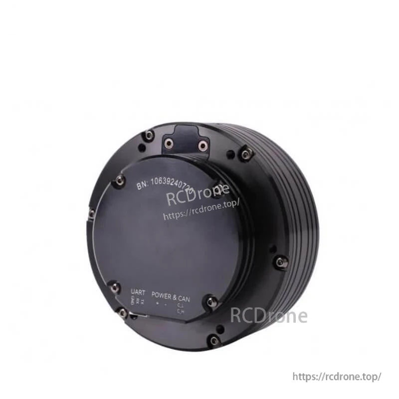 Rear view of actuator module showing UART and Power & CAN port labels on back cover