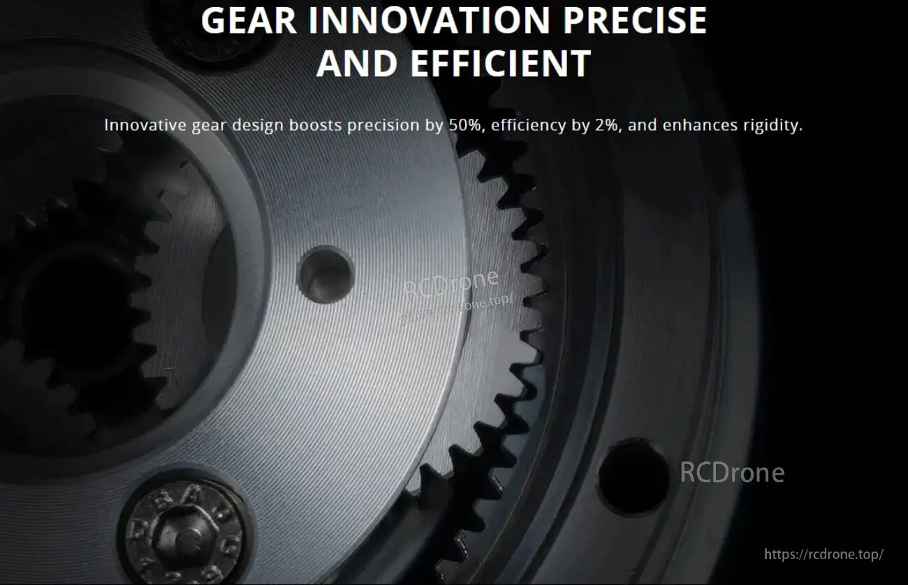 Close-up of AK V3.0 planetary gearbox ring gear, highlighting precision gear tooth profile and machined finish