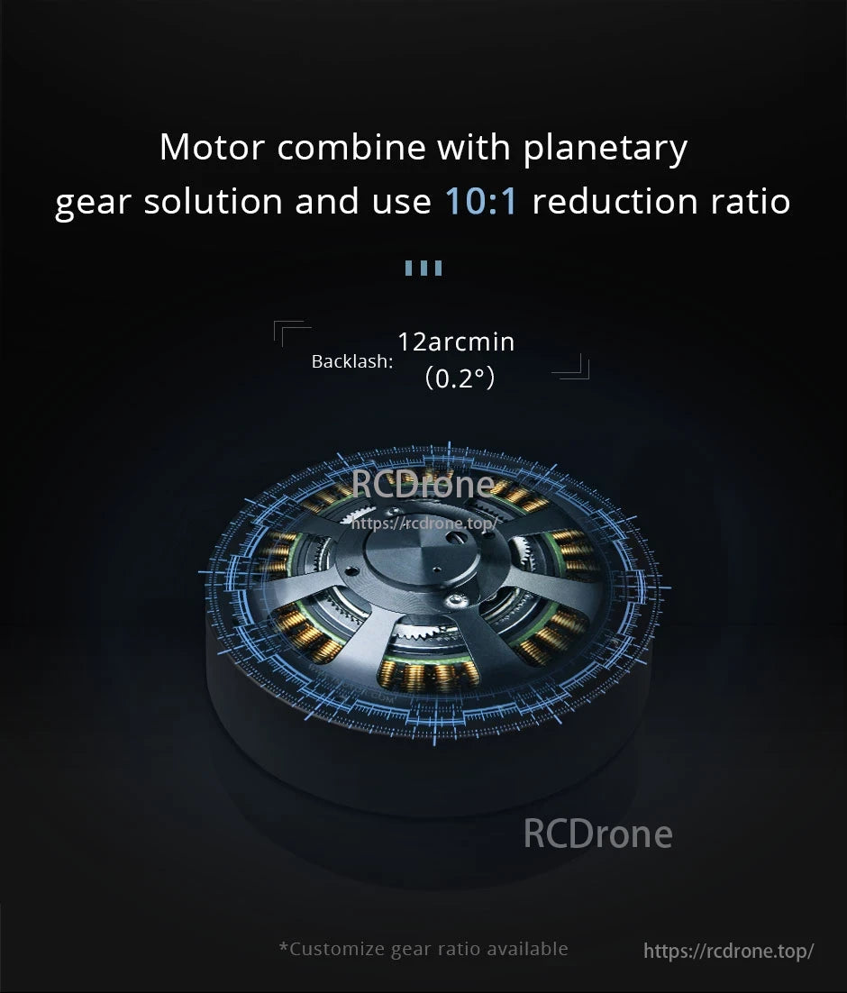AK70-10,Motor combine with planetary gear solution and use 10:1 reduction ratio