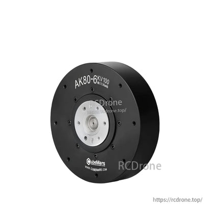 CubeMars AK80-6 KV100 motor module angled view showing housing thickness and front shaft plate