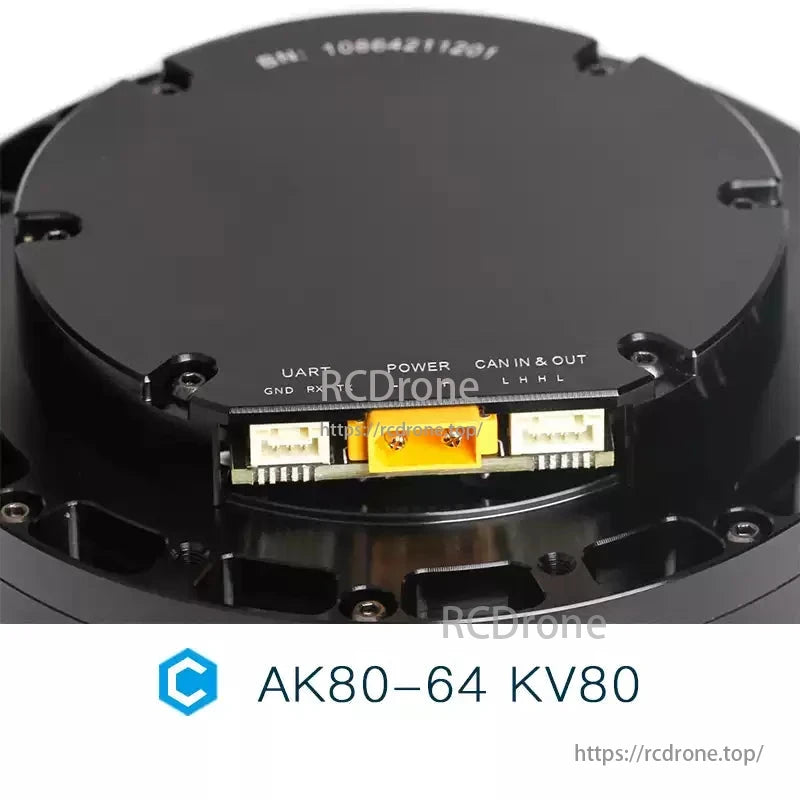 CubeMars AK80-64 KV80 robotic actuator delivers 120Nm peak torque, 64:1 gear ratio, and MIT mode functionality.