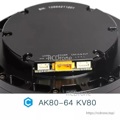 CubeMars AK80-64 KV80 robotic actuator delivers 120Nm peak torque, 64:1 gear ratio, and MIT mode functionality.