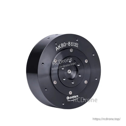 Side angle view of AK80-8 KV60 integrated servo BLDC motor showing circular flange and fasteners