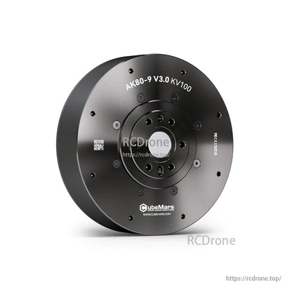 CubeMars AK80-9 V3.0 KV100 robotic actuator delivers 22Nm torque, 9:1 reduction, servo/MIT mode, 48V, 390RPM.