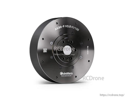 CubeMars AK80-9 V3.0 KV100 robotic actuator delivers 22Nm torque, 9:1 reduction, servo/MIT mode, 48V, 390RPM speed.