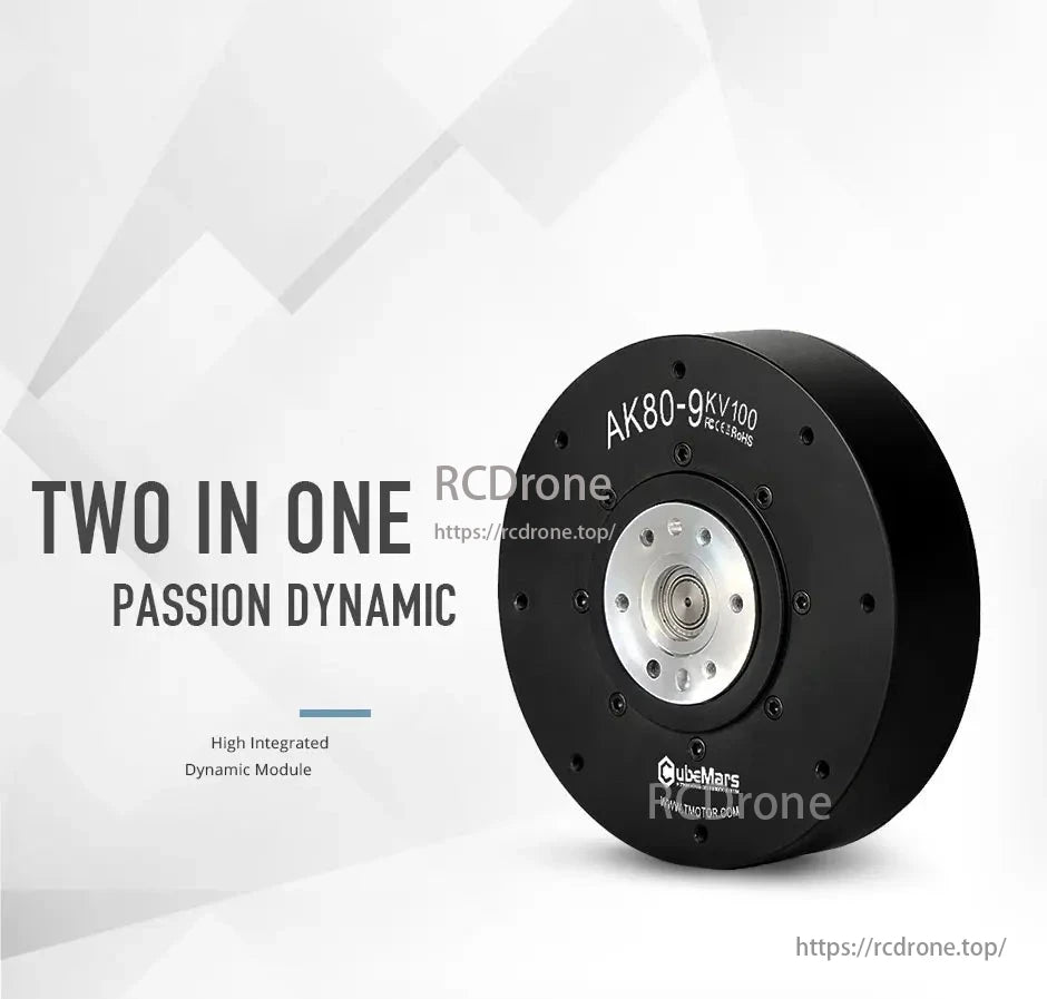 CubeMars AK80 Actuator, CubeMars AK80-9KV100 actuator: High-integrated dynamic module with two-in-one design.