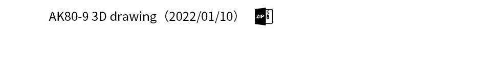 CubeMars AK80 Actuator, The AK series driver has specifications: rated voltage 48V, torque 9Nm, speed 390rpm, current 10.3A, and encoder details.