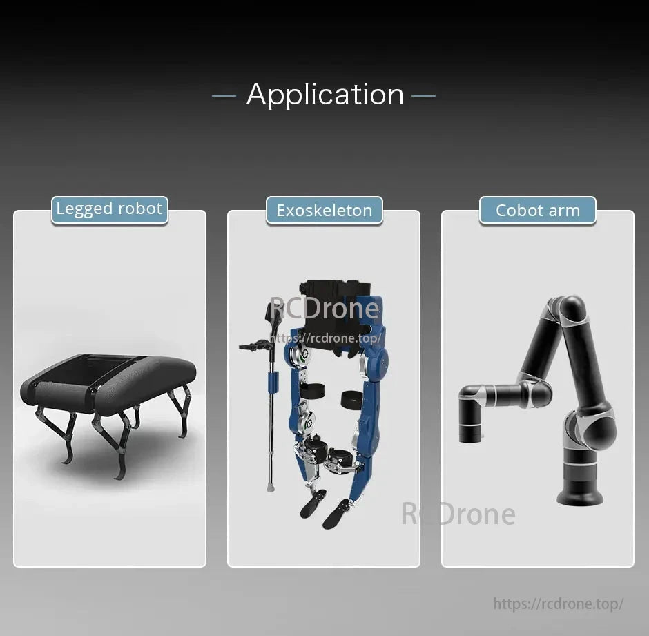 CubeMars AK80 Robot, High-torque motor with 48Nm rated and 120Nm peak torque for legged robots, exoskeletons, and AGVs.