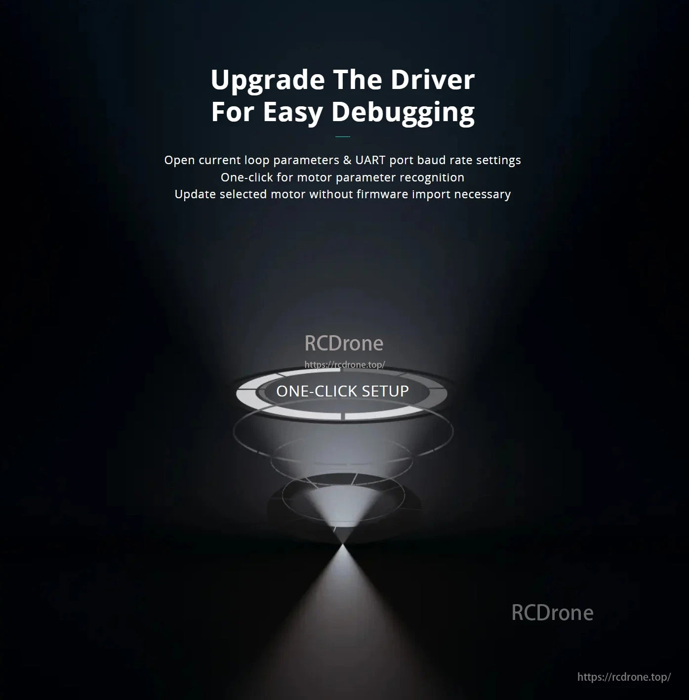CubeMars AKA10-9 Robotic Actuator, Upgrade driver for easy debugging. One-click setup, open parameters, update motor seamlessly.