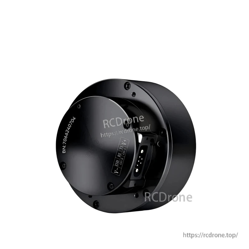 Rear/side view showing AKA60-6 motor connector port and wiring label near the plug interface