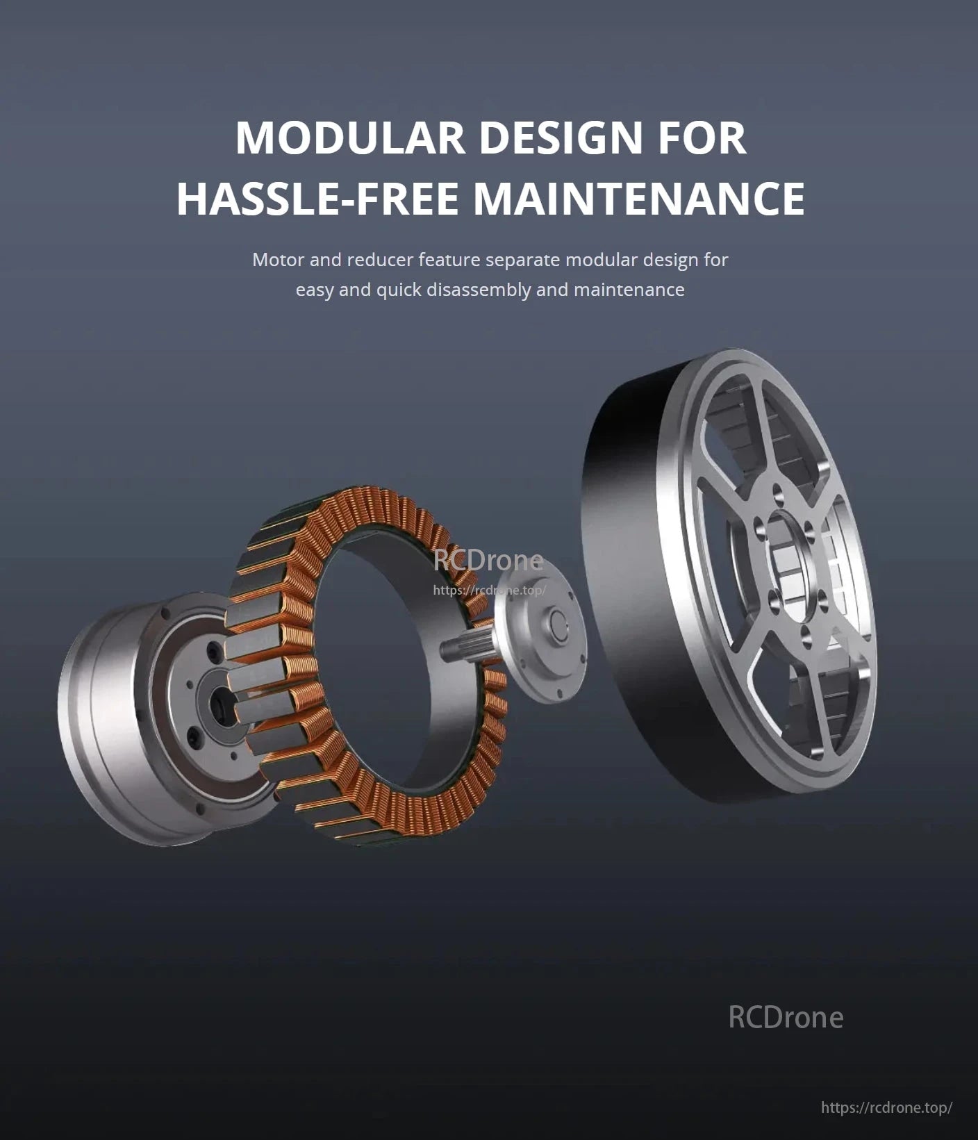 CubeMars AKE60 Robotic Actuator, Modular design allows easy maintenance, quick disassembly, and hassle-free upkeep.