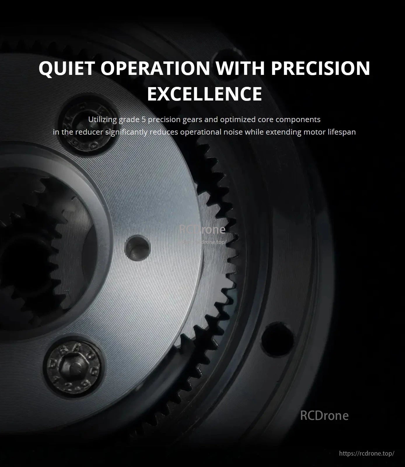 CubeMars AKE60 Robotic Actuator, Quiet, precise operation with grade 5 gears extends motor lifespan, reducing noise.