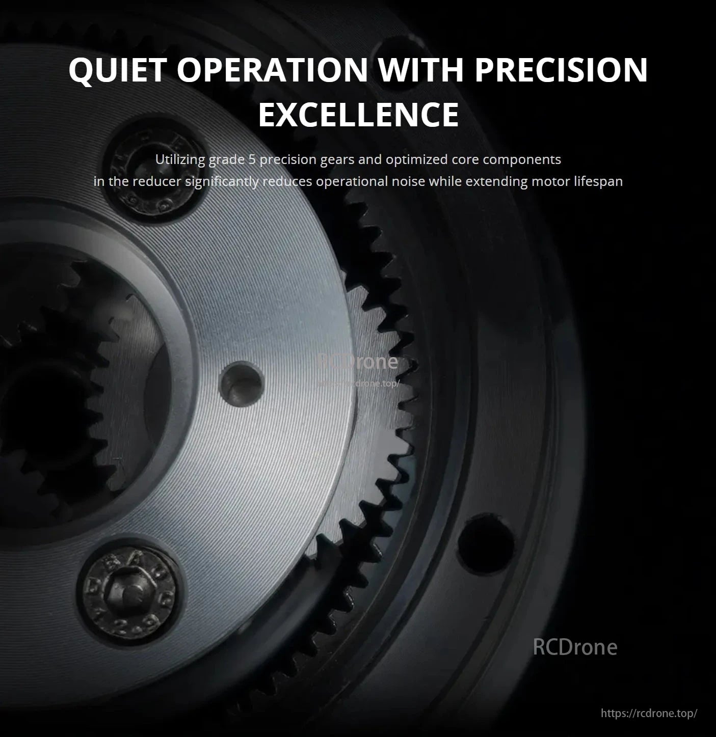 CubeMars AKE80-8 Robotic Actuator, Quiet, precise operation using grade 5 gears reduces noise and extends motor lifespan.