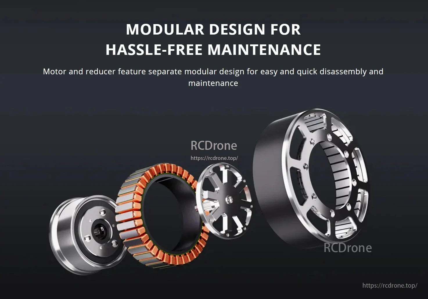 CubeMars AKE90 RV Actuator, Modular design allows easy maintenance, quick disassembly, and simple upkeep.