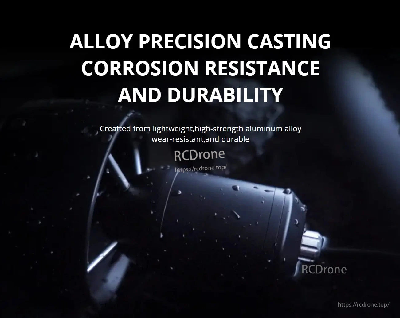 CubeMars DW10 ROV Propulsion, Alloy precision casting provides corrosion resistance, durability, lightweight, and high-strength aluminum alloy.