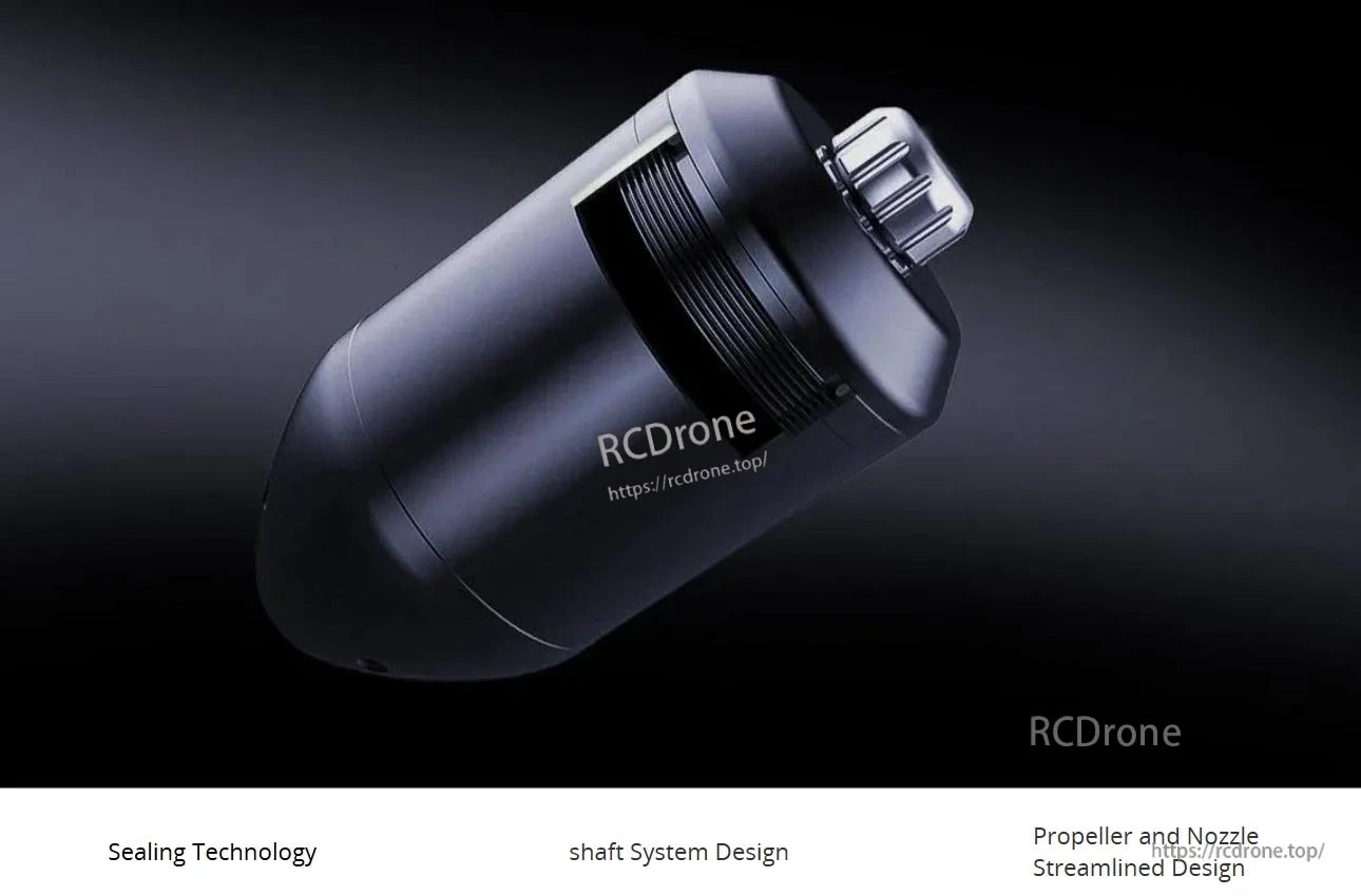 CubeMars DW15 Underwater Thruster uses sealing technology, shaft system, and streamlined nozzle for improved efficiency.