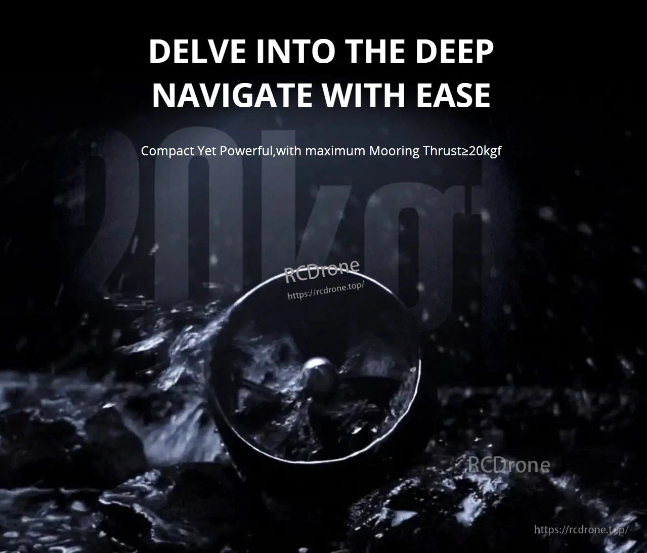 CubeMars DW20 Underwater Thruster, Compact, powerful underwater thruster with ≥20kgf mooring thrust for easy navigation.