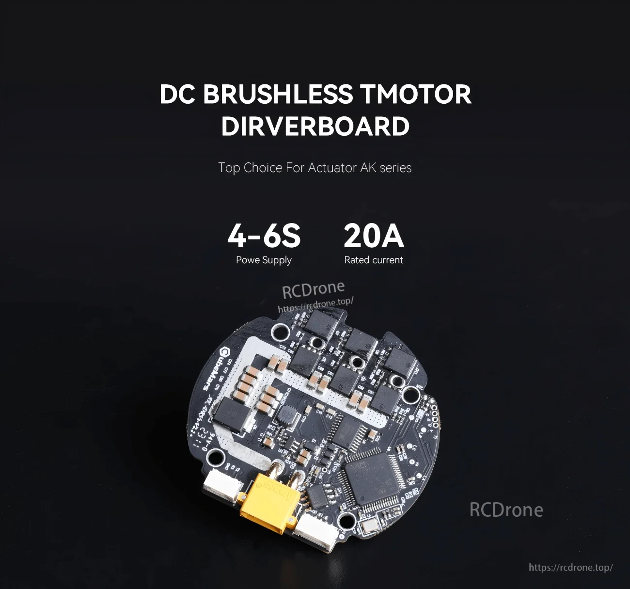 CubeMars Driver Board V2.2 DC brushless motor driver board with 4–6S power input and 20A rated current