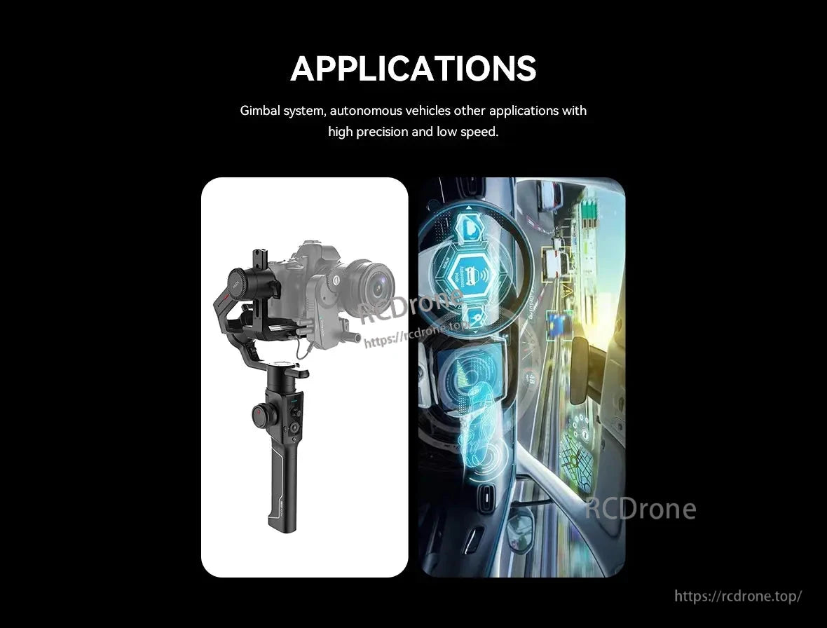 CubeMars G80 KV30 KV60 Gimbal Motor, Gimbal systems and autonomous vehicles use high-precision, low-speed technology for smooth operation and control.