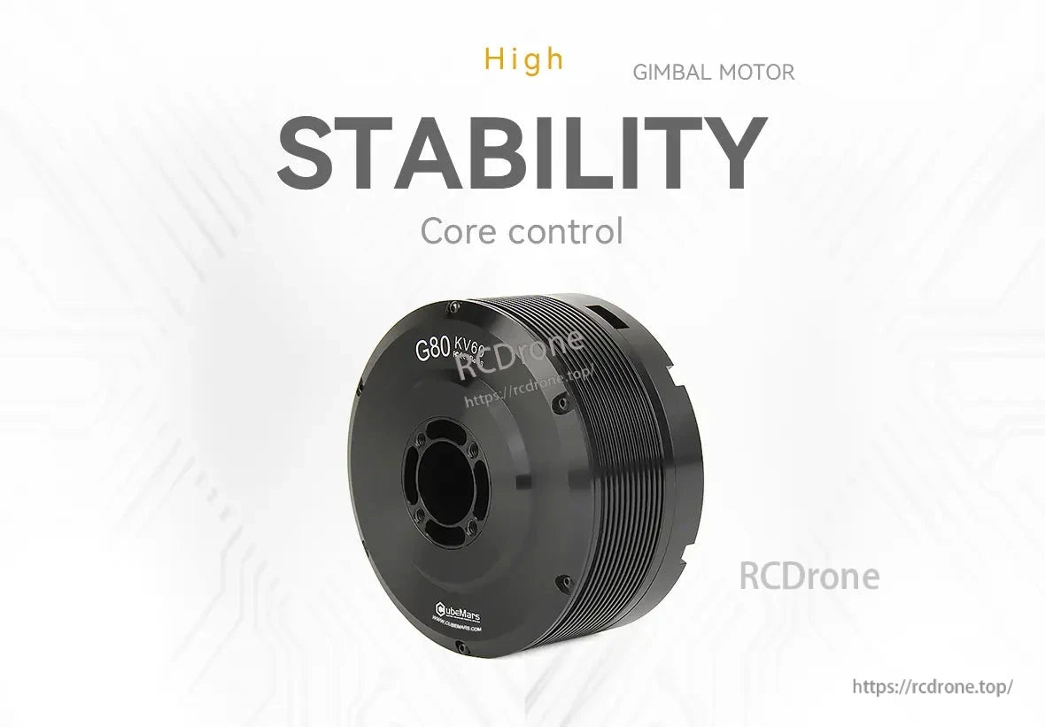 CubeMars G80 KV30 KV60 Gimbal Motor, The CubeMars G80 KV60 gimbal motor provides high stability and precise control for accurate performance.