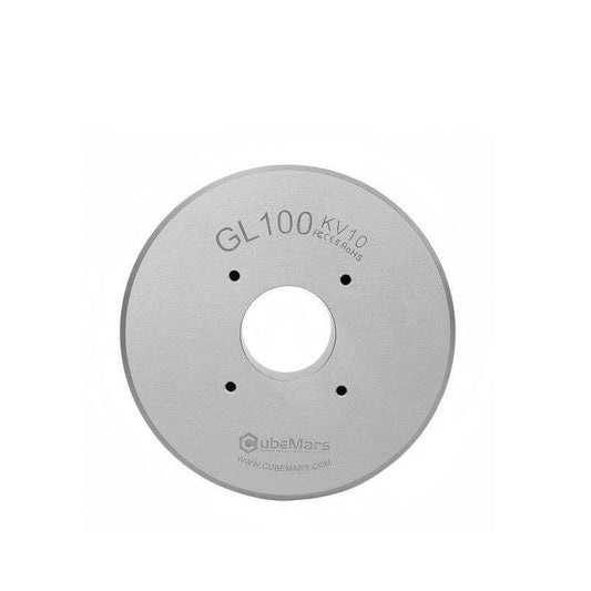 CubeMars GL100 hollow shaft motor front face, GL100 KV10 engraving with center bore and mount holes