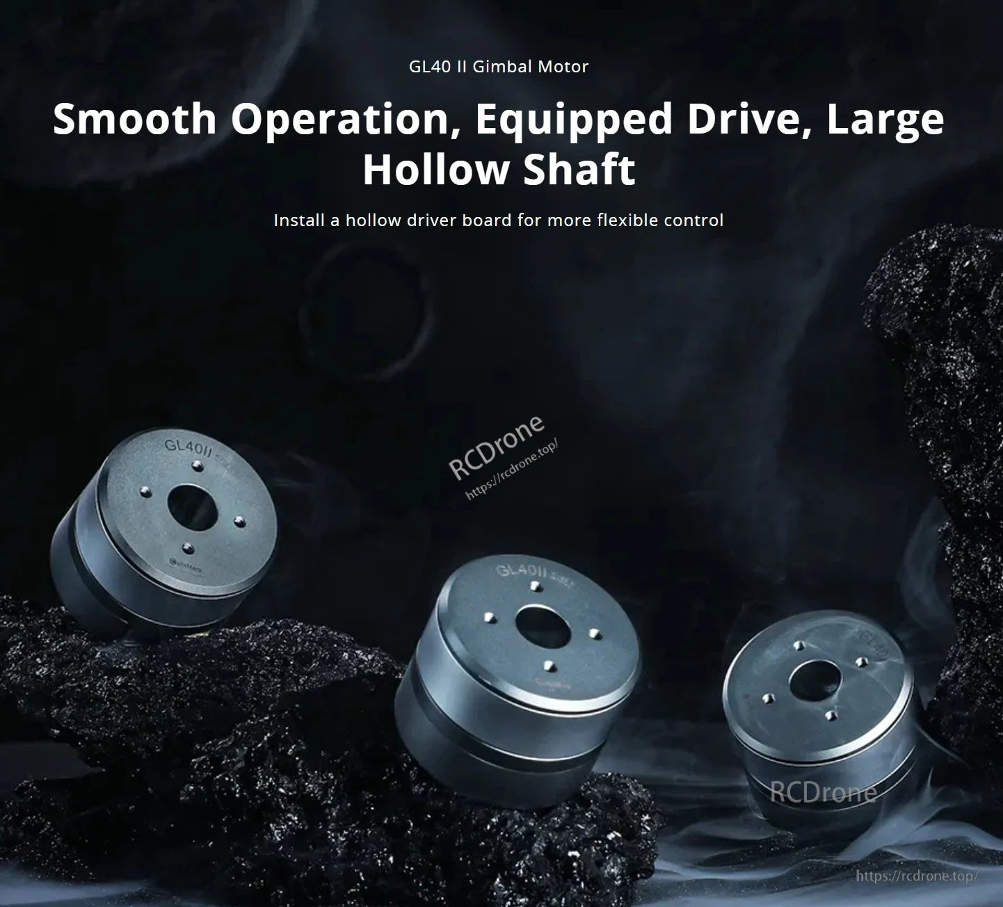 CubeMars GL40 II KV82.5 gimbal motor ensures smooth operation, features an integrated drive, and a large hollow shaft.