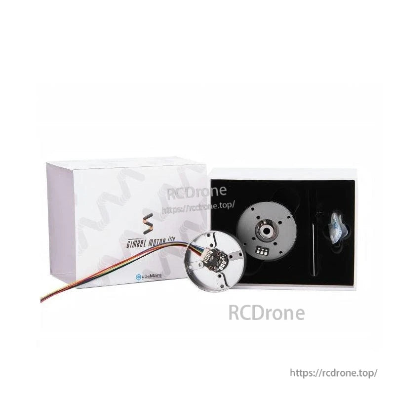 Product packaging with motor, internal electronics cover, cable lead, and foam insert in box
