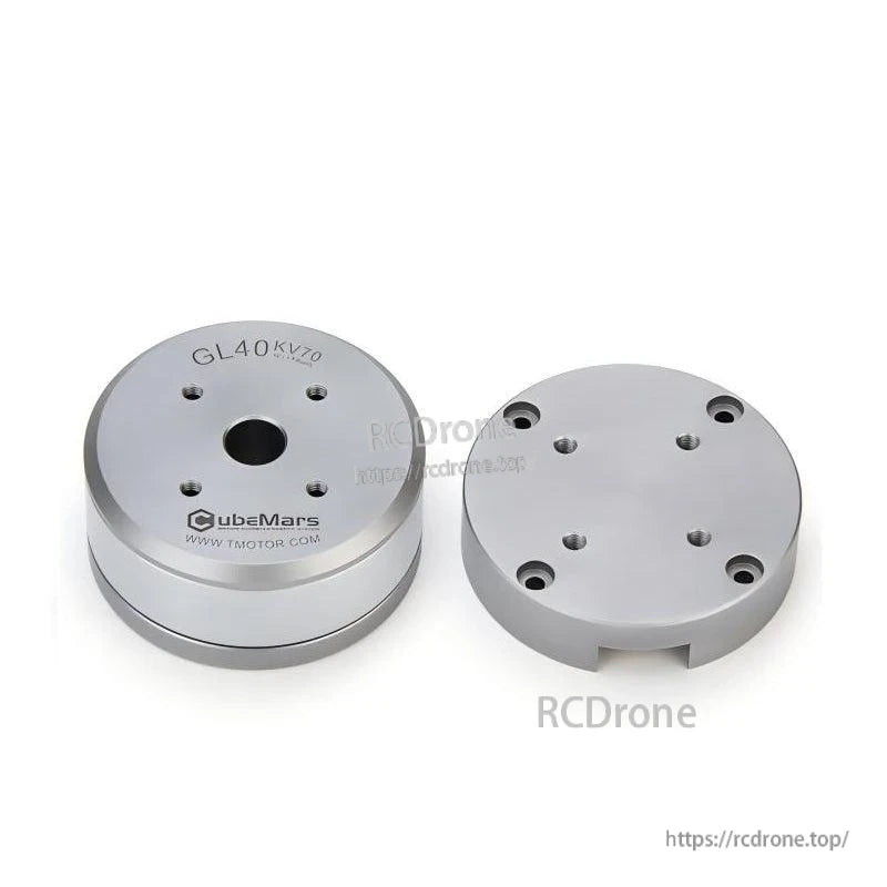 GL40 KV210 motor shown next to separate round mounting plate with threaded holes