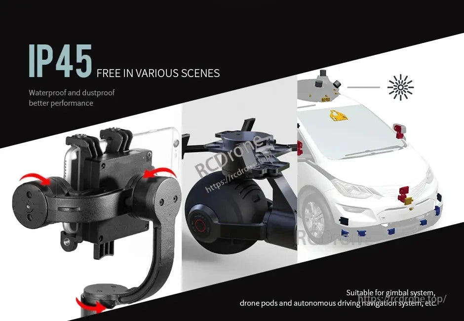 CubeMars GL40 KV70 Brushless Gimbal Motor, IP45 waterproof, dustproof gimbal motor for drones, autonomous driving systems.