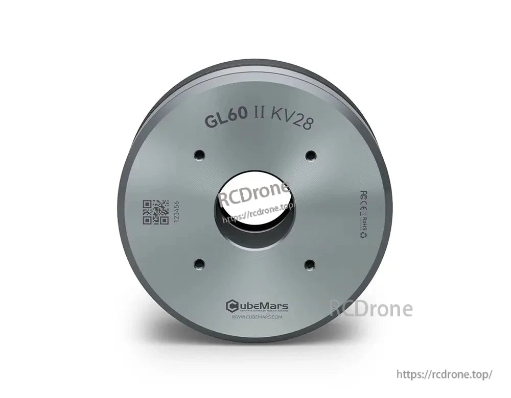 CubeMars GL60 II KV28 Gimbal Motor, CubeMars GL60 II KV28 gimbal motor features a hollow shaft, low cogging torque, and supports CAN/PWM control.