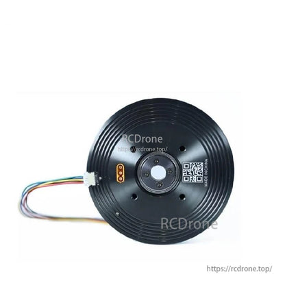 R80 KV110 motor rear face with attached multicolor sensor cable and white connector plug
