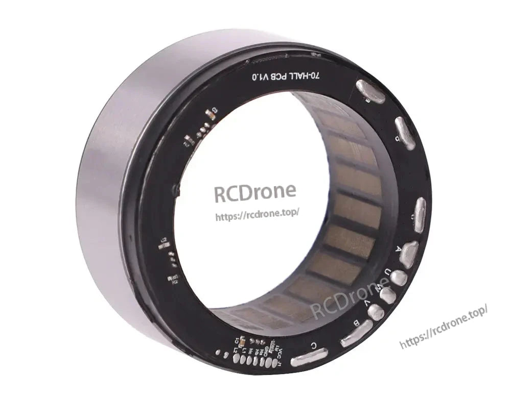 CubeMars RI75-PH KV70 is a 48V frameless inrunner torque motor with 1.2Nm torque, 2365RPM speed, hall sensors, designed for robotic joints.