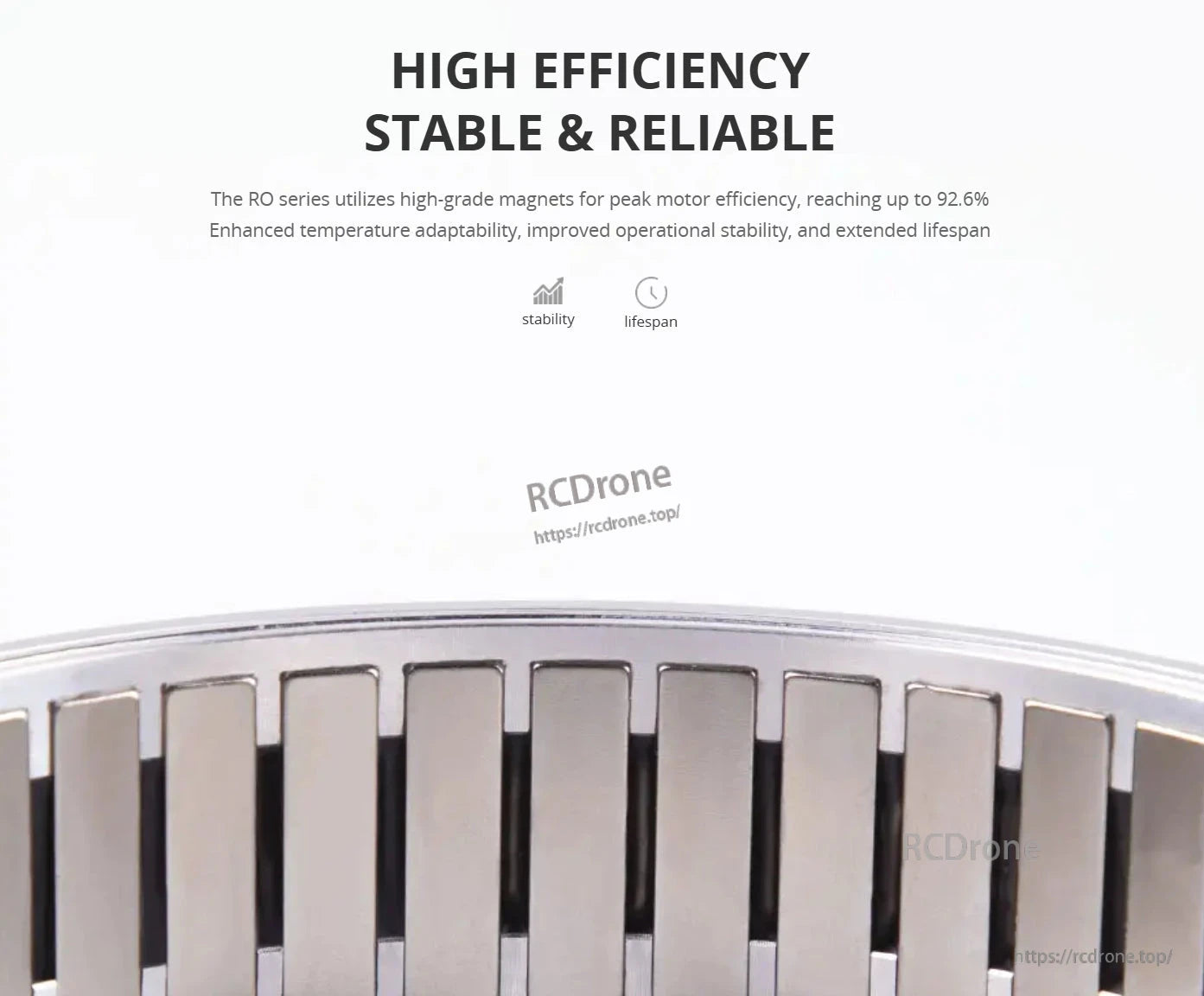 CubeMars RO60 Motor: High efficiency (92.6%), stability, and reliability thanks to high-grade magnets, ensuring longer lifespan and consistent performance.