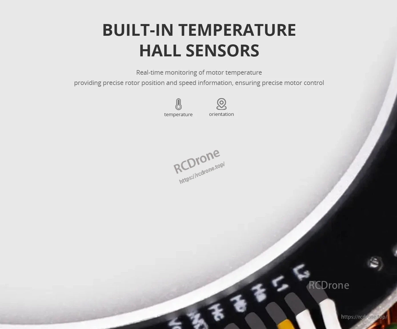 CubeMars RO60 Motor, Built-in temperature Hall sensors for real-time motor monitoring, ensuring precise control.