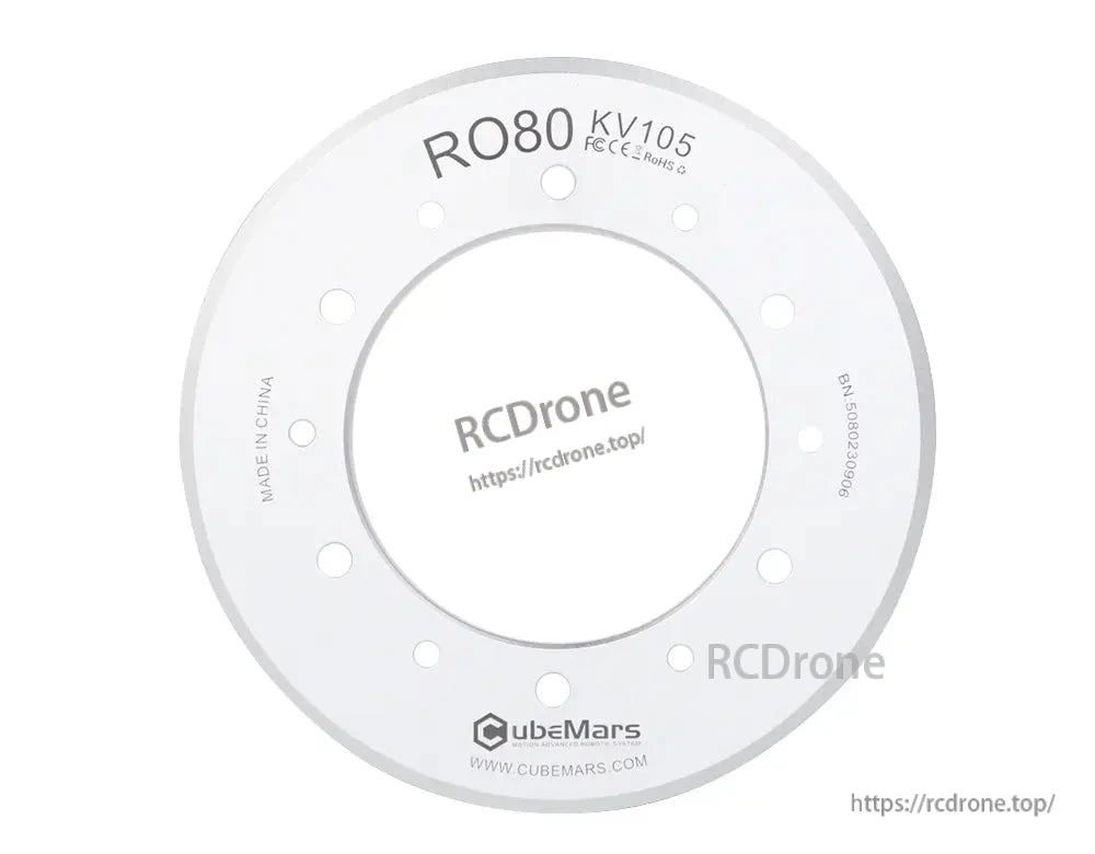 CubeMars RO80 KV105 Frameless Outrunner Torque Motor 48V 1.3Nm 4Nm 3600rpm for Cobot Arm Robotics
