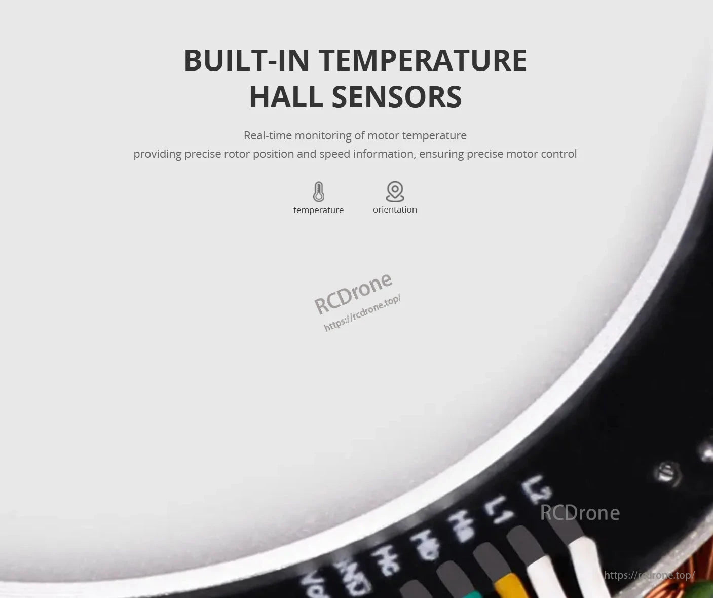 CubeMars RO80 Motor, Built-in temperature hall sensors for real-time motor monitoring, ensuring precise control.