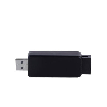 R-LINK V3.0 USB-to-serial adapter, plain rear housing view showing USB-A plug and connector end
