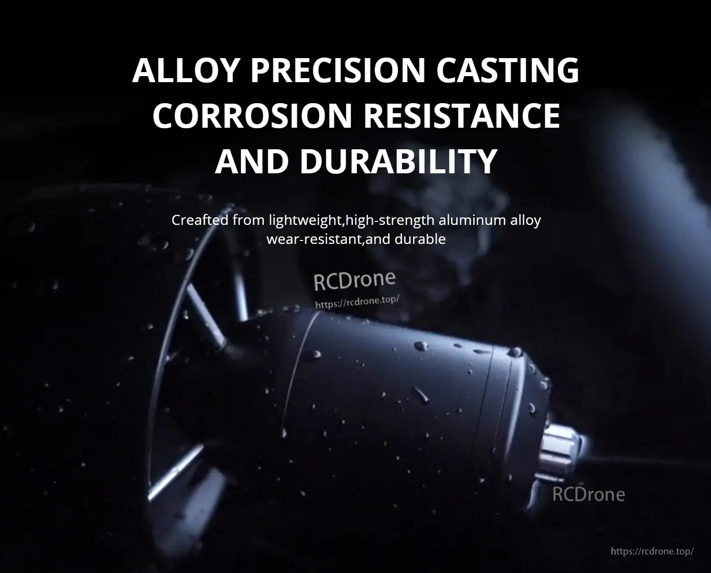 CubeMars SW12 Underwater Thruster, Alloy precision casting provides corrosion resistance, durability, lightweight, and high-strength aluminum alloy.