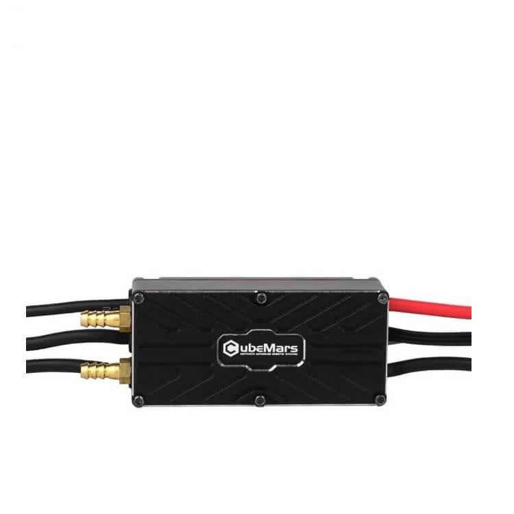 CubeMars TW-40A-12S ESC opposite side view showing CubeMars logo plate and power leads