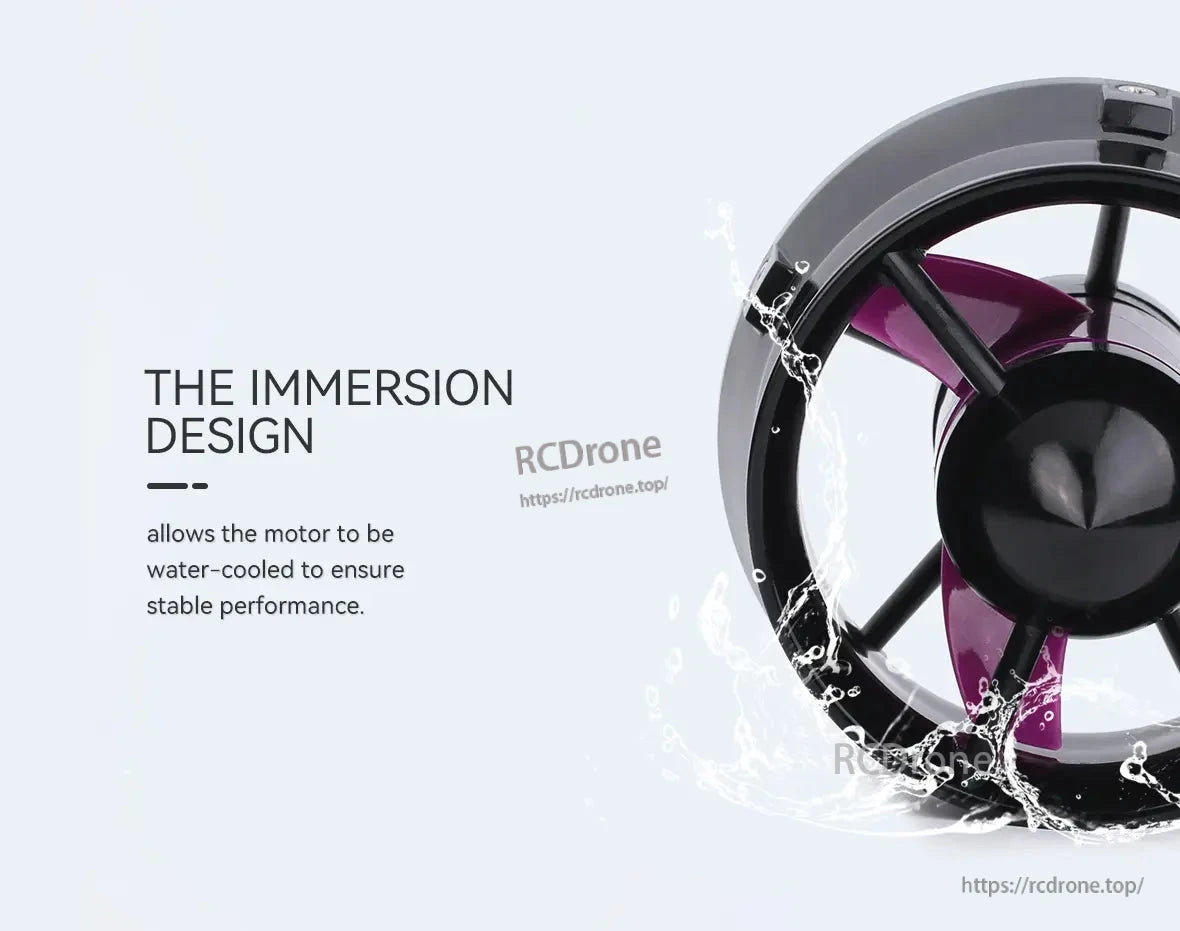 The CubeMars W30 Underwater Thruster features an immersion design and water-cooled motor for stable performance.