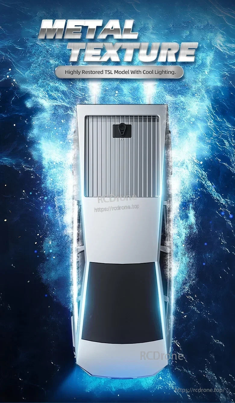 Cyberpunk 2.4GHz High‑Speed RC Boat, Metal Texture: Restored TSL Model with Cool Lighting, High-Speed RC Boat