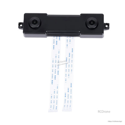 GS130WI stereo camera with two flat ribbon cables attached, top view
