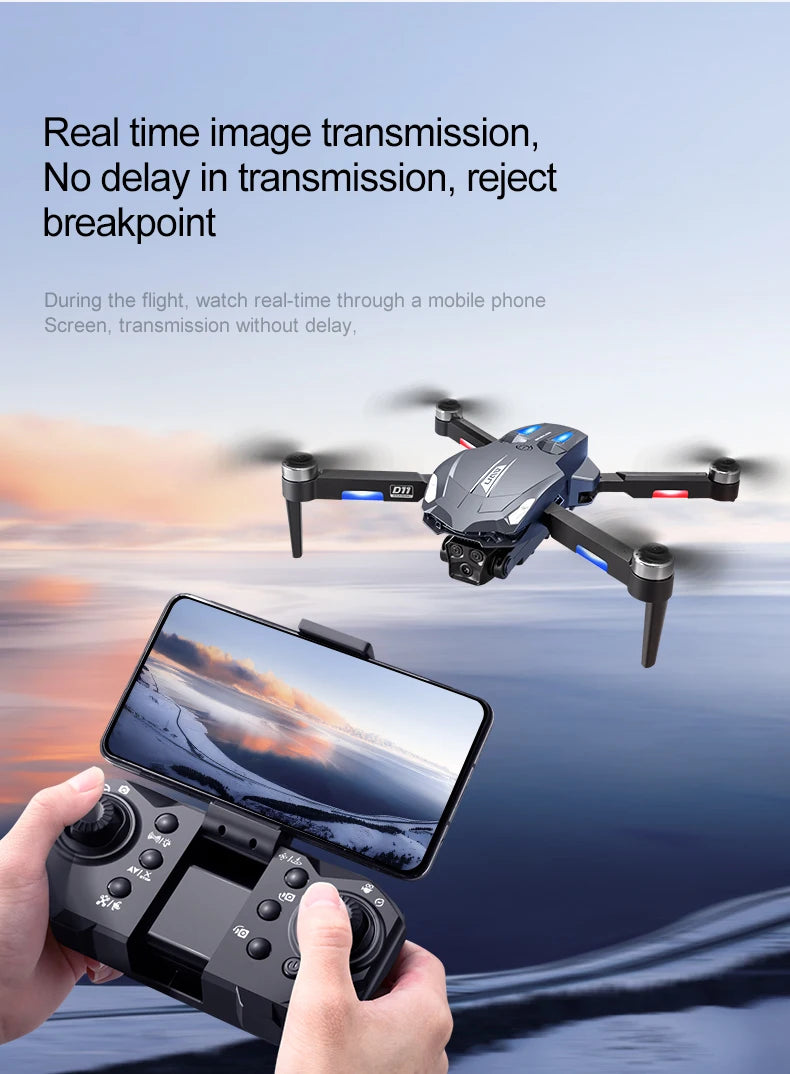 D11 Drone, Real-time image transmission without delay for smooth viewing on mobile phones.