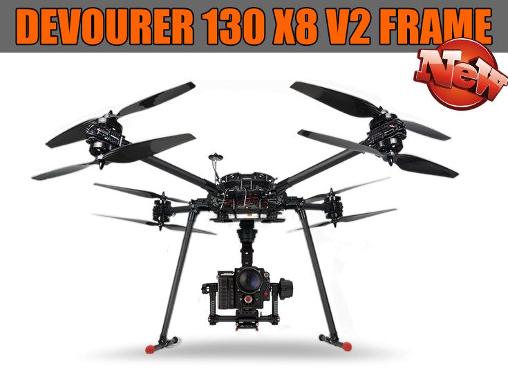 Foxtech D130 X8 V2 Octocopter, Industrial octocopter drone with 8-axis stabilization and maximum takeoff weight of 24kg.