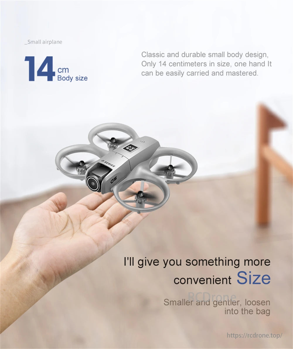 D16 Mini Drone, A small airplane with a 14 cm body, classic design, portable, and convenient for bag storage.