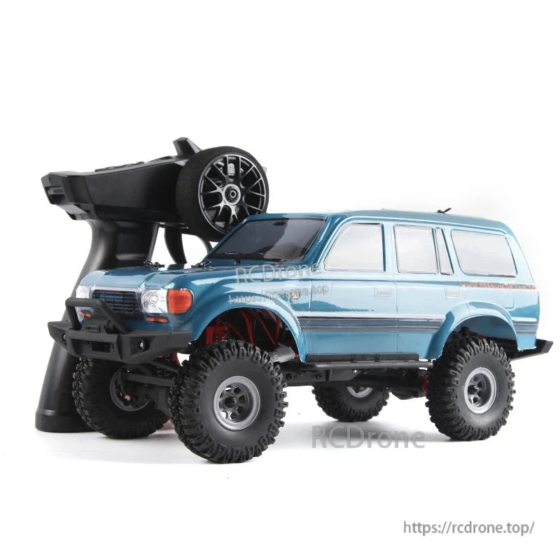 D1RC 1/18 2.4G Mini Off‑Road Rock Crawler RC Car, Waterproof ESC/RX, 7.4V 600mAh LiPo, 3‑Wire Servo, 4WD Ladder‑Frame
